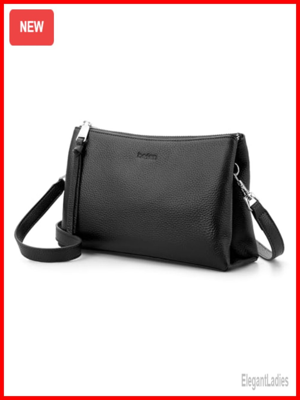 Genuine Leather RFID Blocking Crossbody Bag with Multiple Pockets